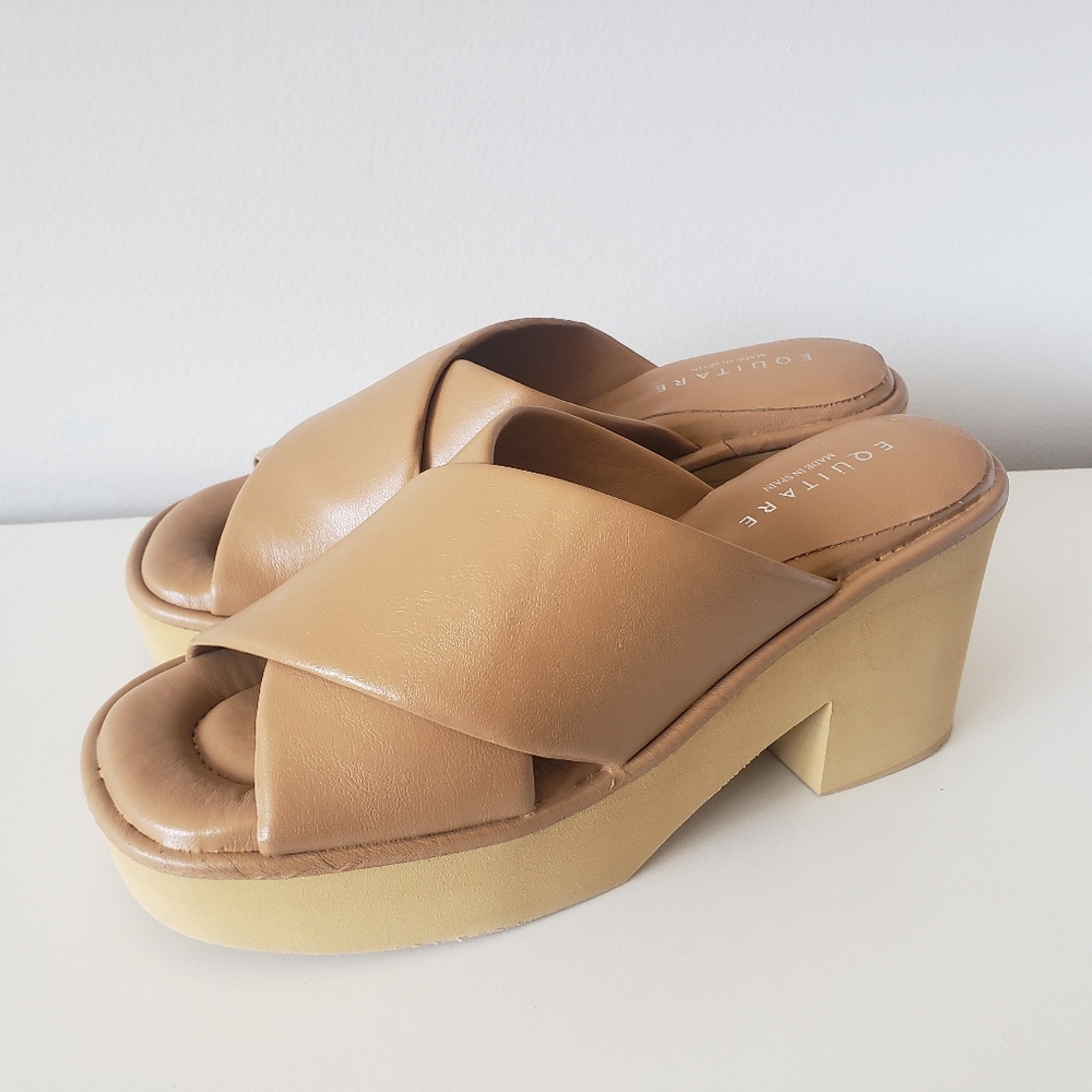 EQUITARE Women's Sandal Open Crisscross Tanned Size EU 37 US 6.5